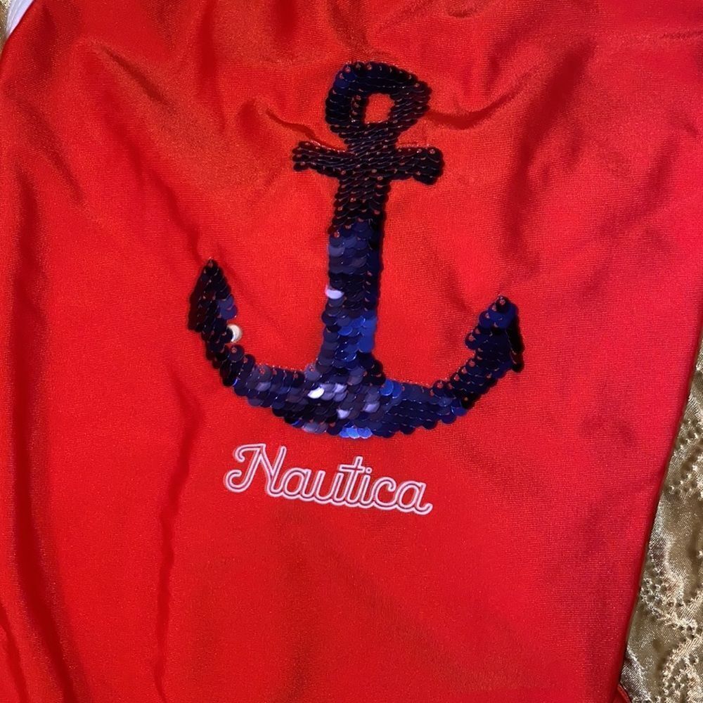 Nautica Performance One Piece Swimsuit with 50+UPF UV (12/14 Large) - Picture 4 of 8